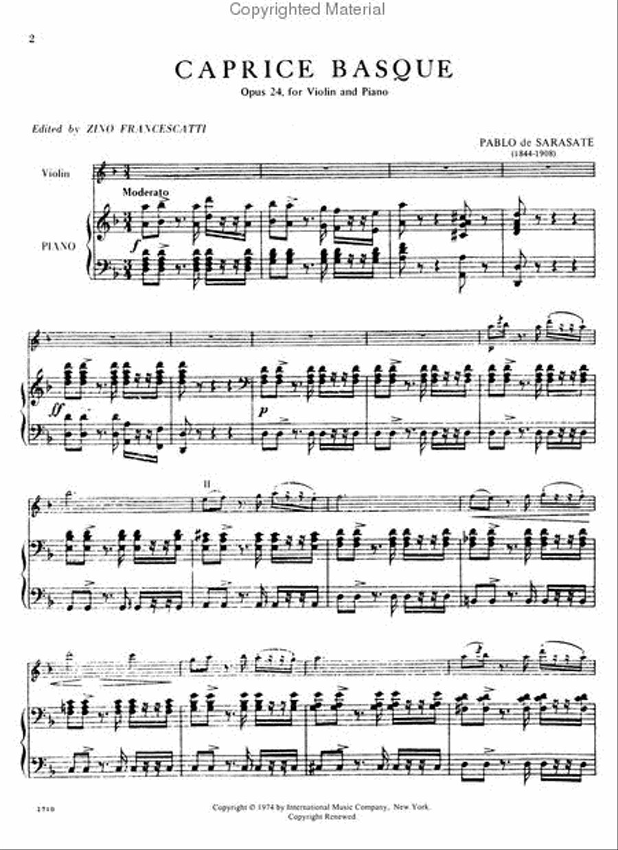 Caprice Basque, Op. 24 Caprice Basque, Op. 24 Violin Solo scores gallery preview page 3