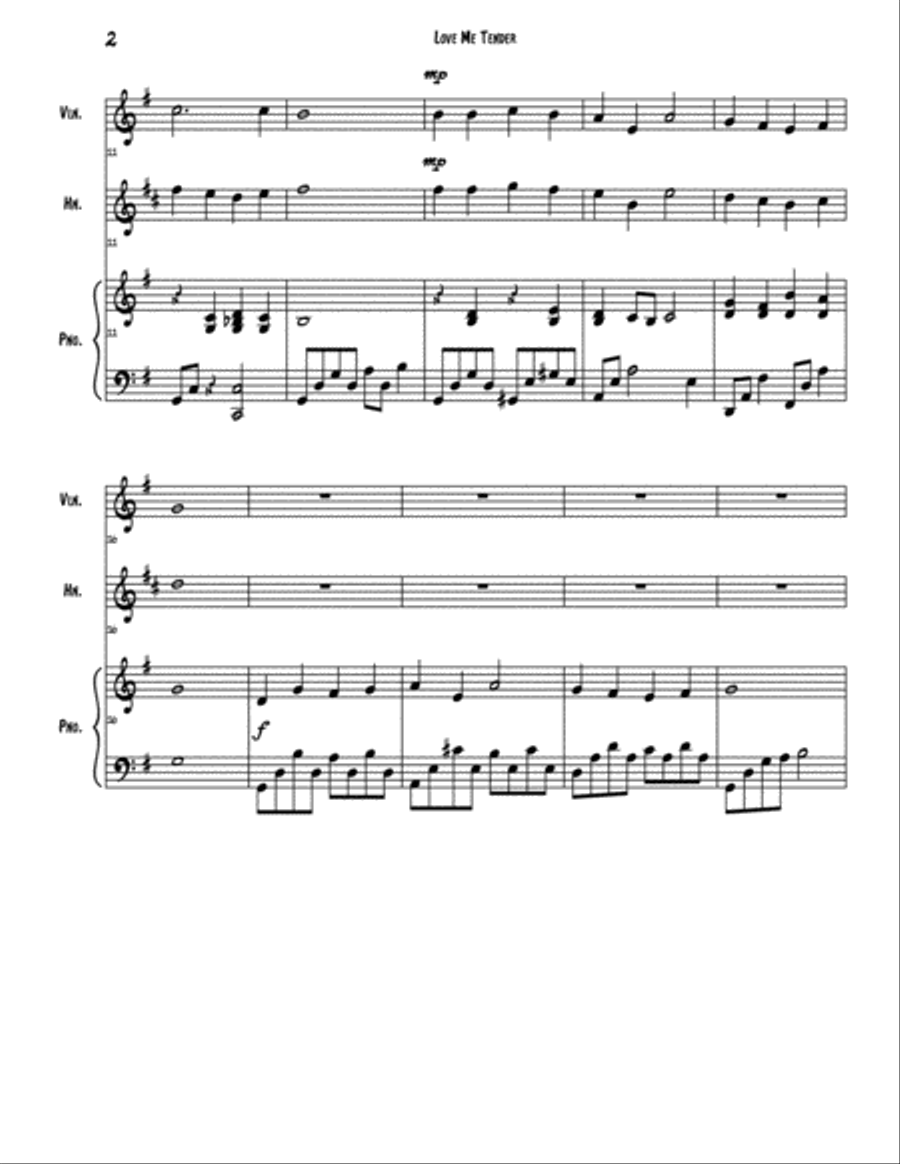 Love Me Tender Love Me Tender Small Ensemble scores gallery preview page 2