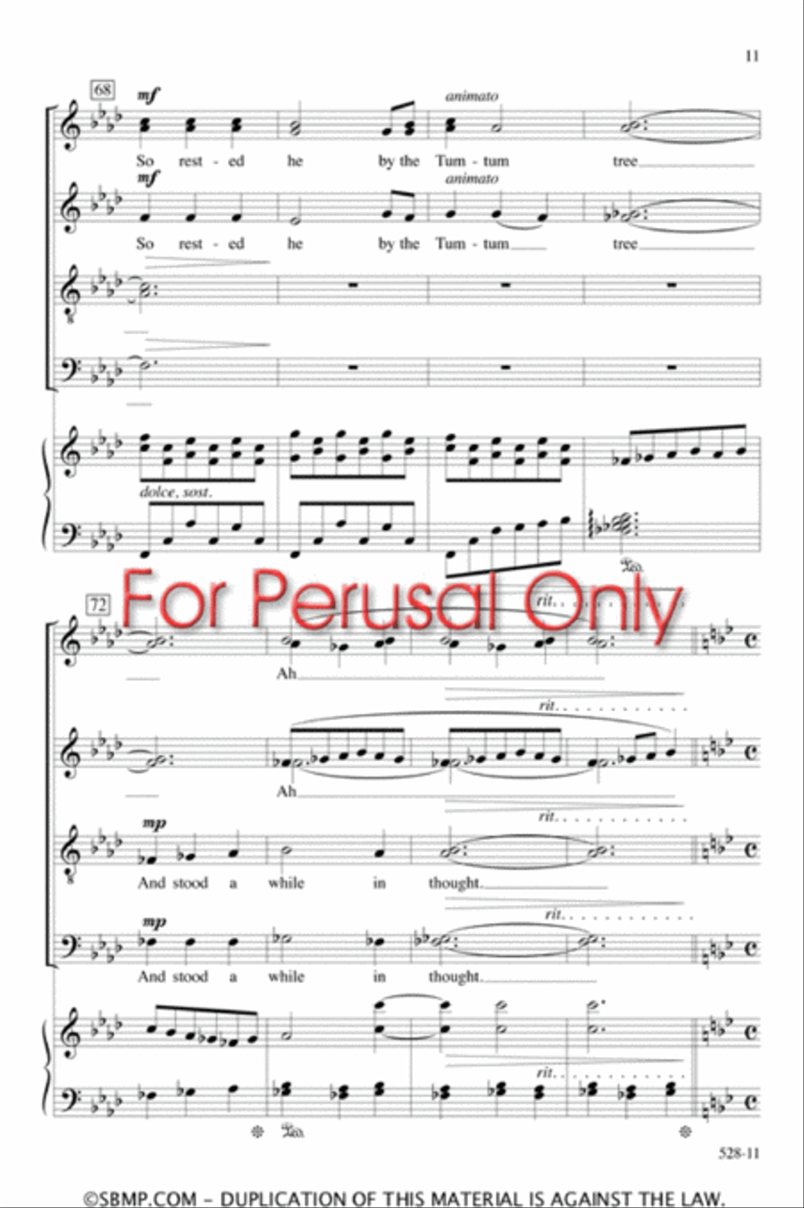 Jabberwocky - SATB Octavo 4-Part scores gallery preview page 10