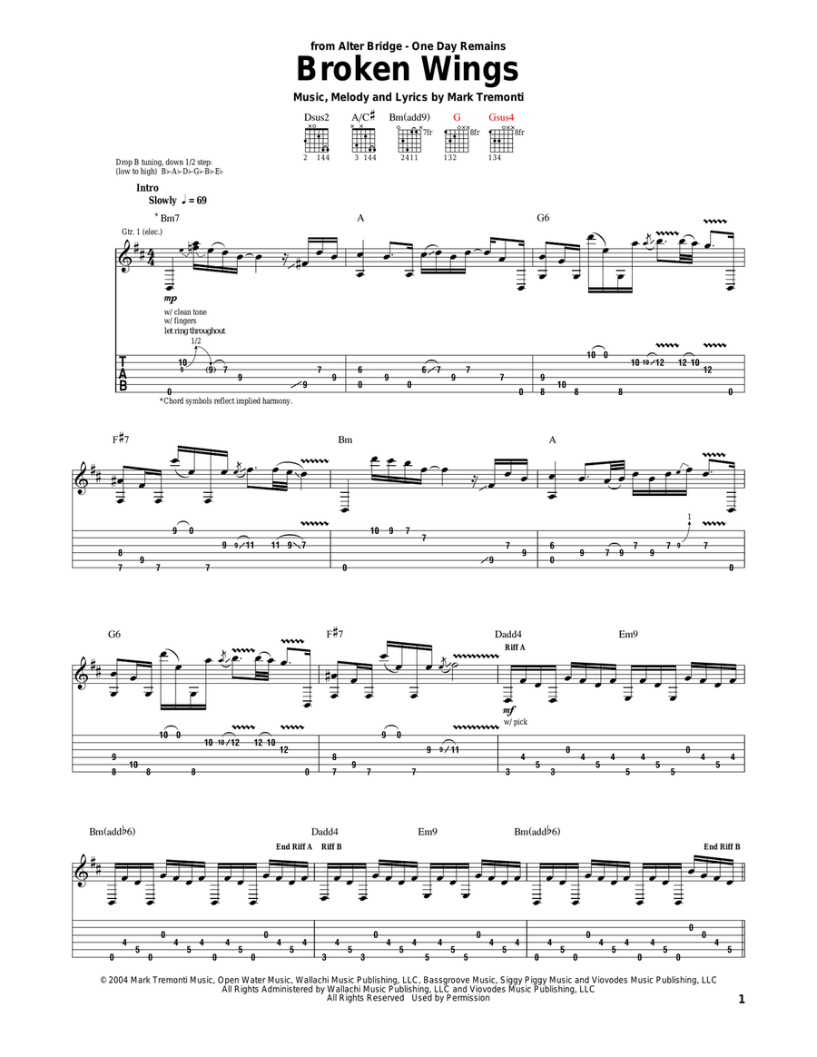 Broken Wings Broken Wings Acoustic Guitar scores gallery preview page 1