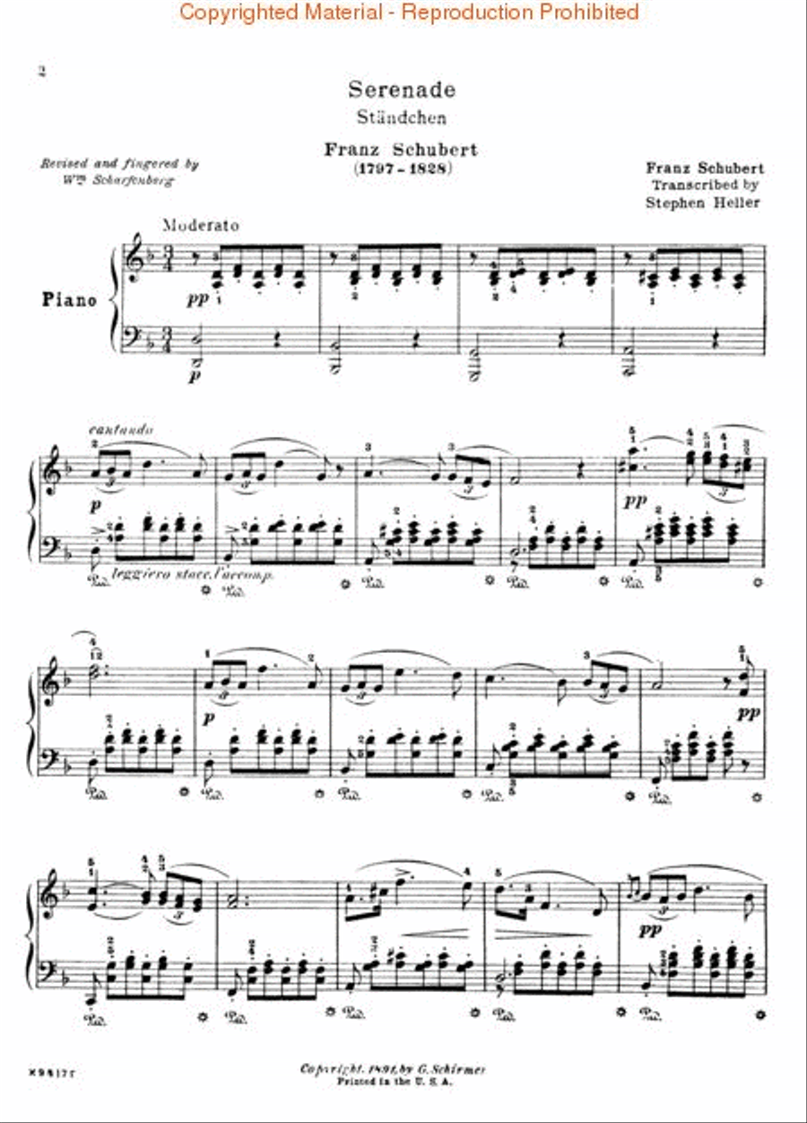 Ständchen (Serenade) Piano Solo scores gallery preview page 2