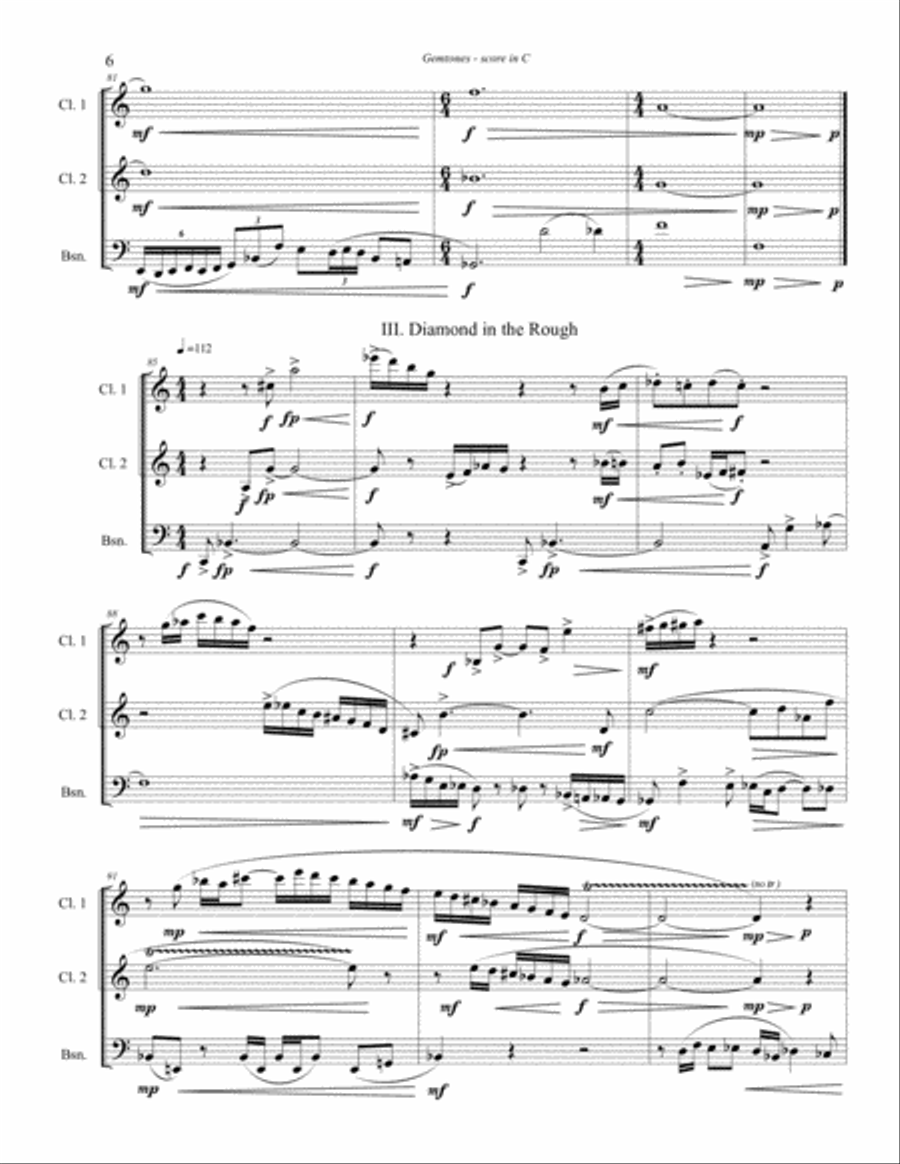 Gemtones Clarinet Trio scores gallery preview page 4
