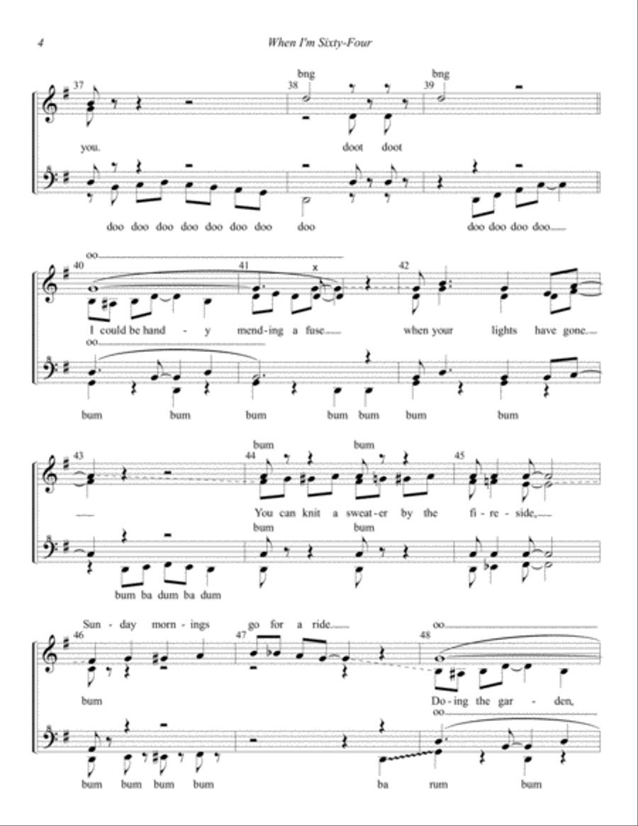 When I'm Sixty-four SSAA scores gallery preview page 4