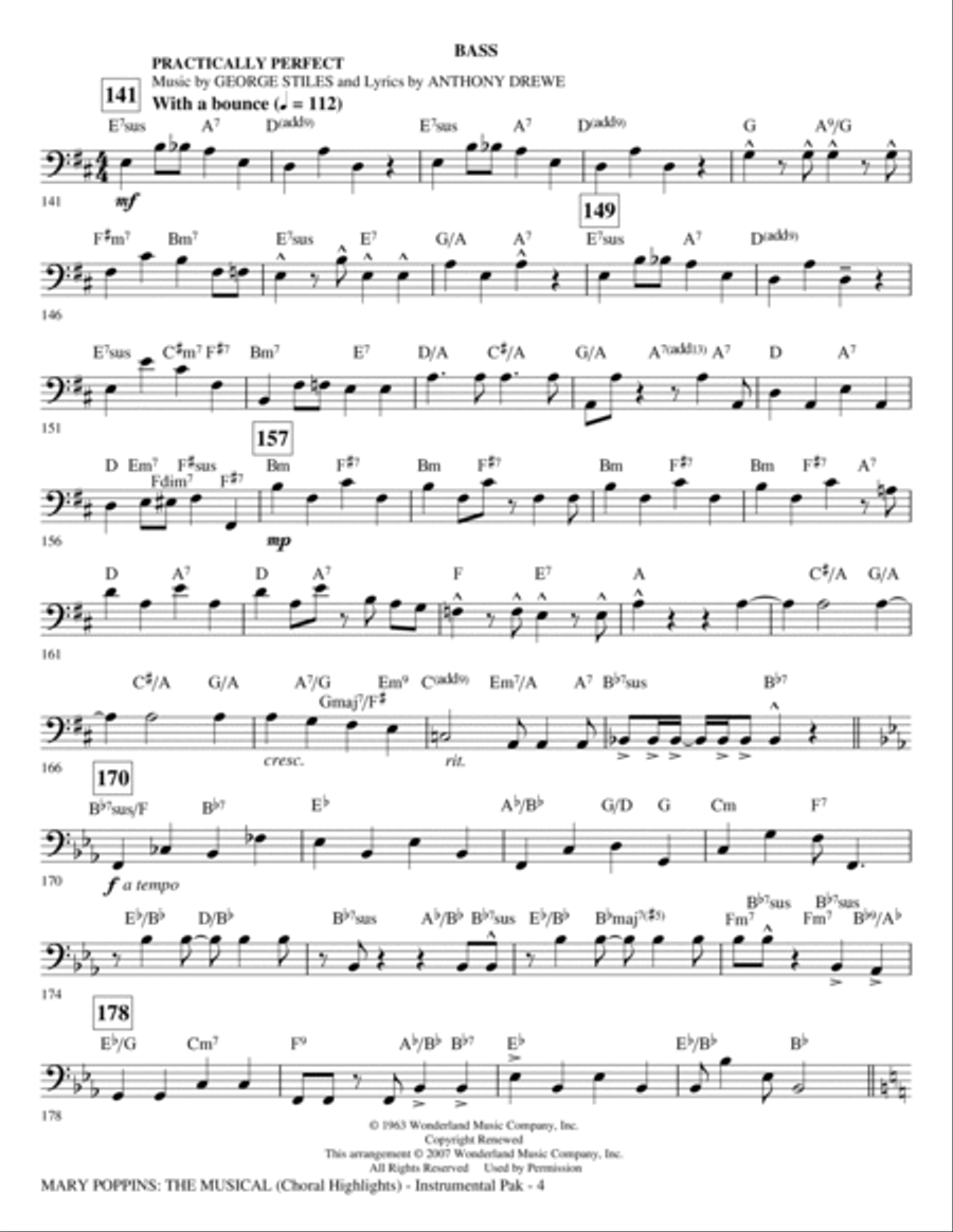 Mary Poppins: The Musical - Bass Choir scores gallery preview page 4