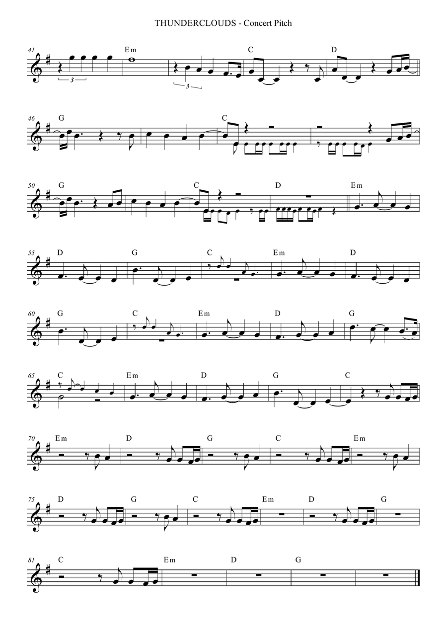 Thunderclouds Piano scores gallery preview page 2