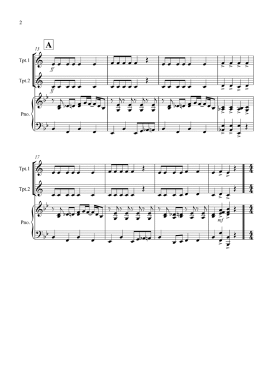 Fun for All! for Trumpets and Piano Trumpet Duet scores gallery preview page 2