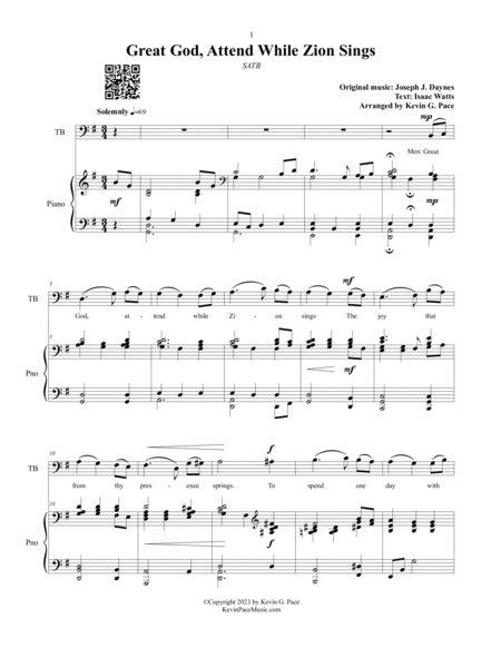 Great God, Attend While Zion Sings - SATB Choir with piano accompaniment image number null
