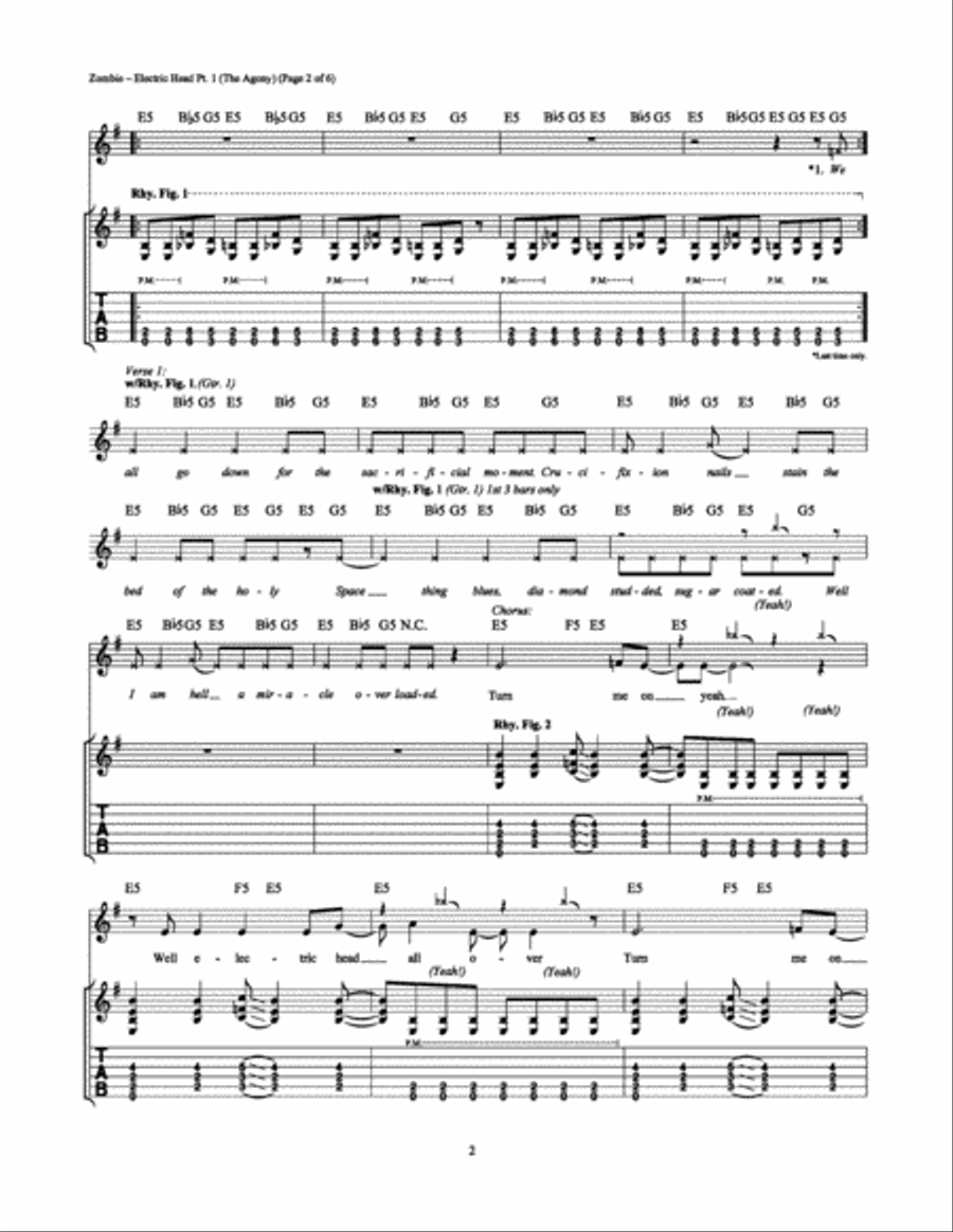 Electric Head Pt. 1 (The Agony) Electric Guitar scores gallery preview page 2