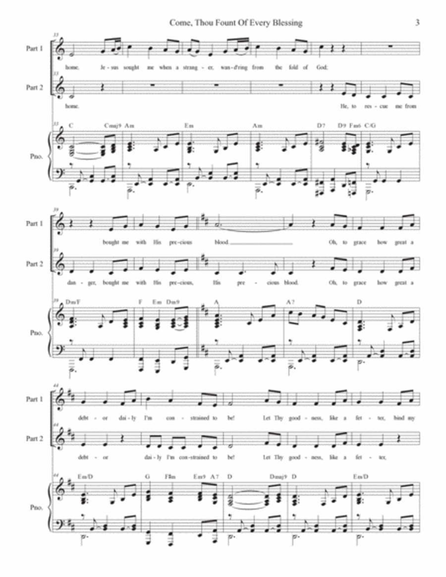 Come, Thou Fount Of Every Blessing (2-part choir) image number null