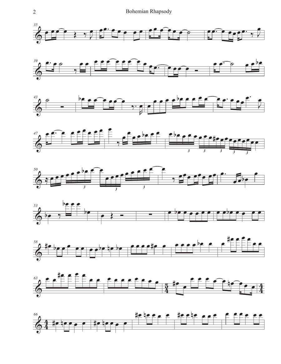 Bohemian Rhapsody Bohemian Rhapsody Soprano Saxophone scores gallery preview page 2