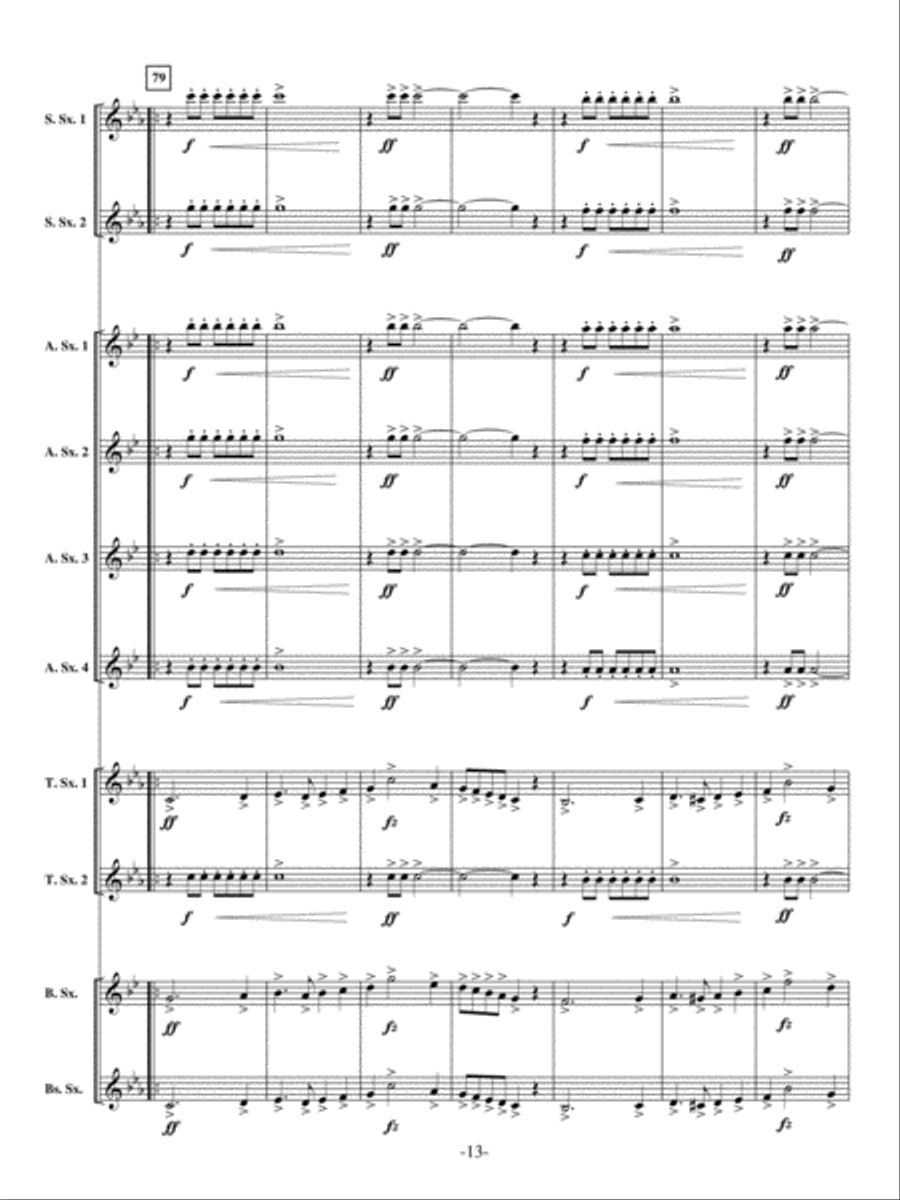 Barnum and Bailey's Favorite Saxophone scores gallery preview page 13