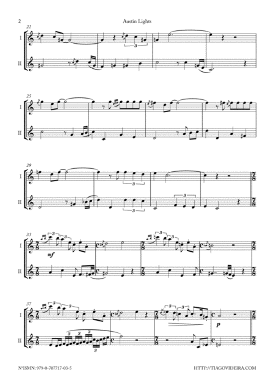 Austin Lights - Duet for A/T Saxophones Woodwind Duet scores gallery preview page 2