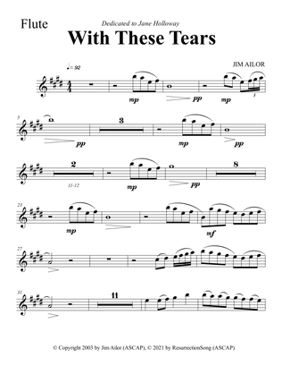 Book cover for With These Tears - Instrumental Parts (Available: SATB, SAB, W.W. Percussion, Harp, Strings)