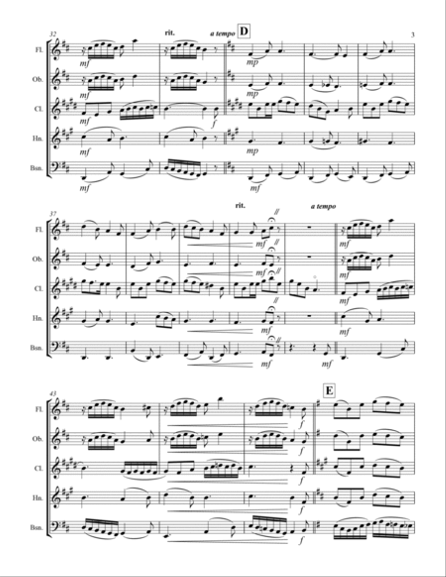 I Wonder As I Wander Woodwind Quintet scores gallery preview page 4