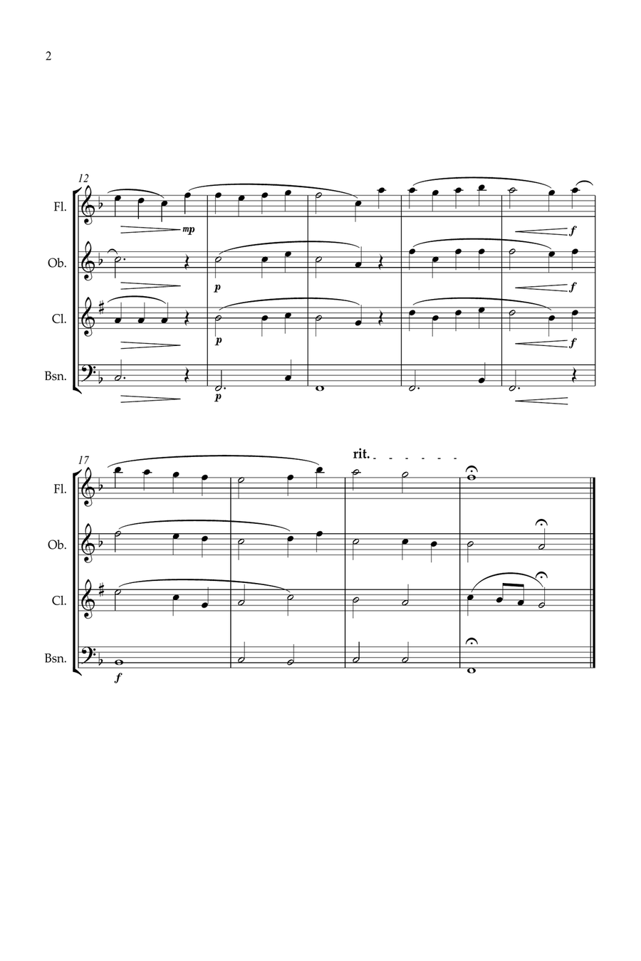 O Come, All Ye Faithful for Woodwind quartet Woodwind Quartet scores gallery preview page 2