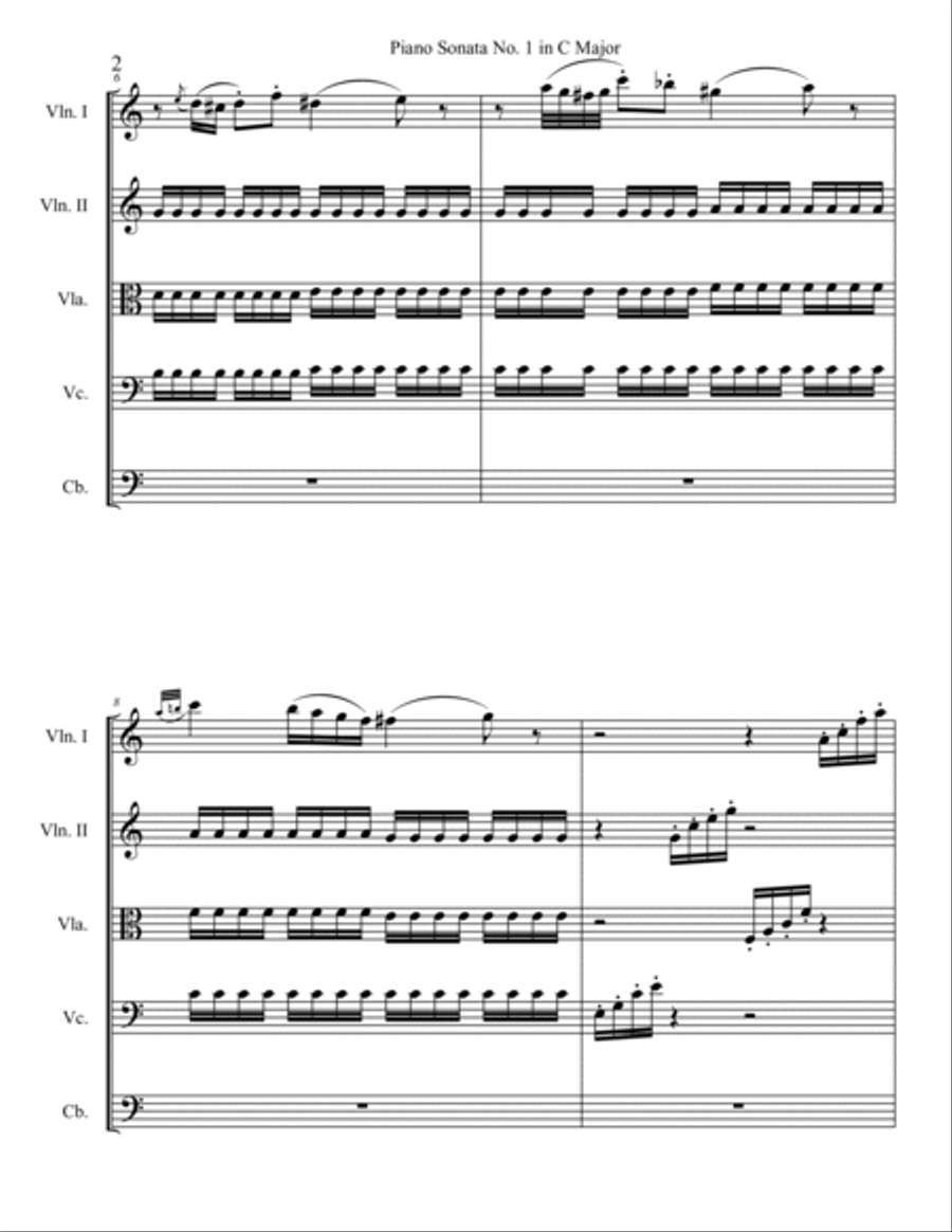 Piano Sonata No. 1 String Orchestra scores gallery preview page 2