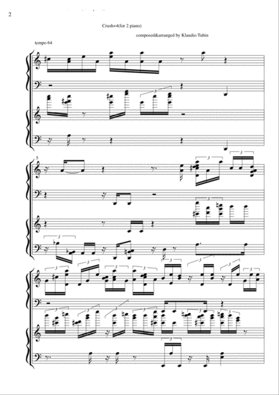 Crush+4(for 2 piano) Piano Method scores gallery preview page 3