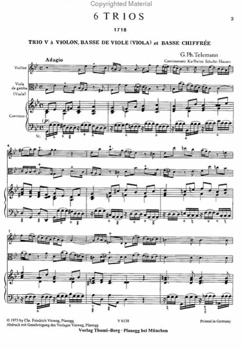 Sechs Trios aus dem Jahre 1718 - Nr. 5