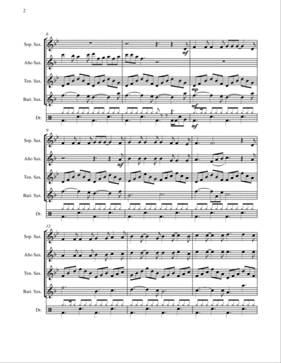 Hallelujah Saxophone Quartet scores gallery preview page 5