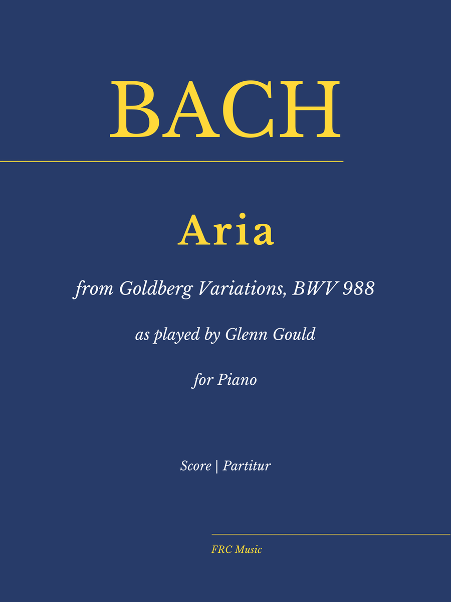 Goldberg Variations: Aria, BWV 988 (As played by Glenn Gould) Voice scores gallery preview page 1