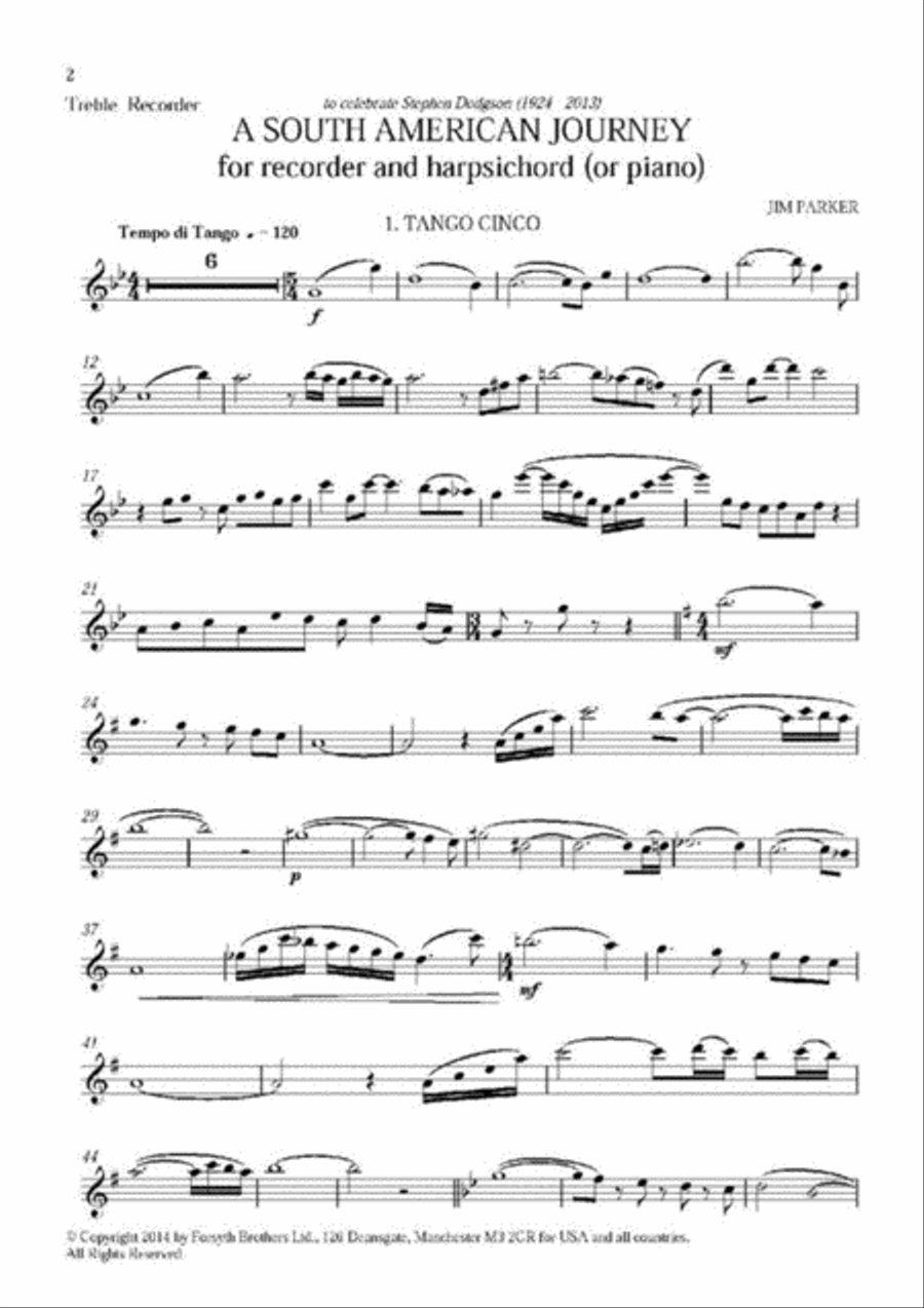 A South American Journey Alto Recorder scores gallery preview page 2