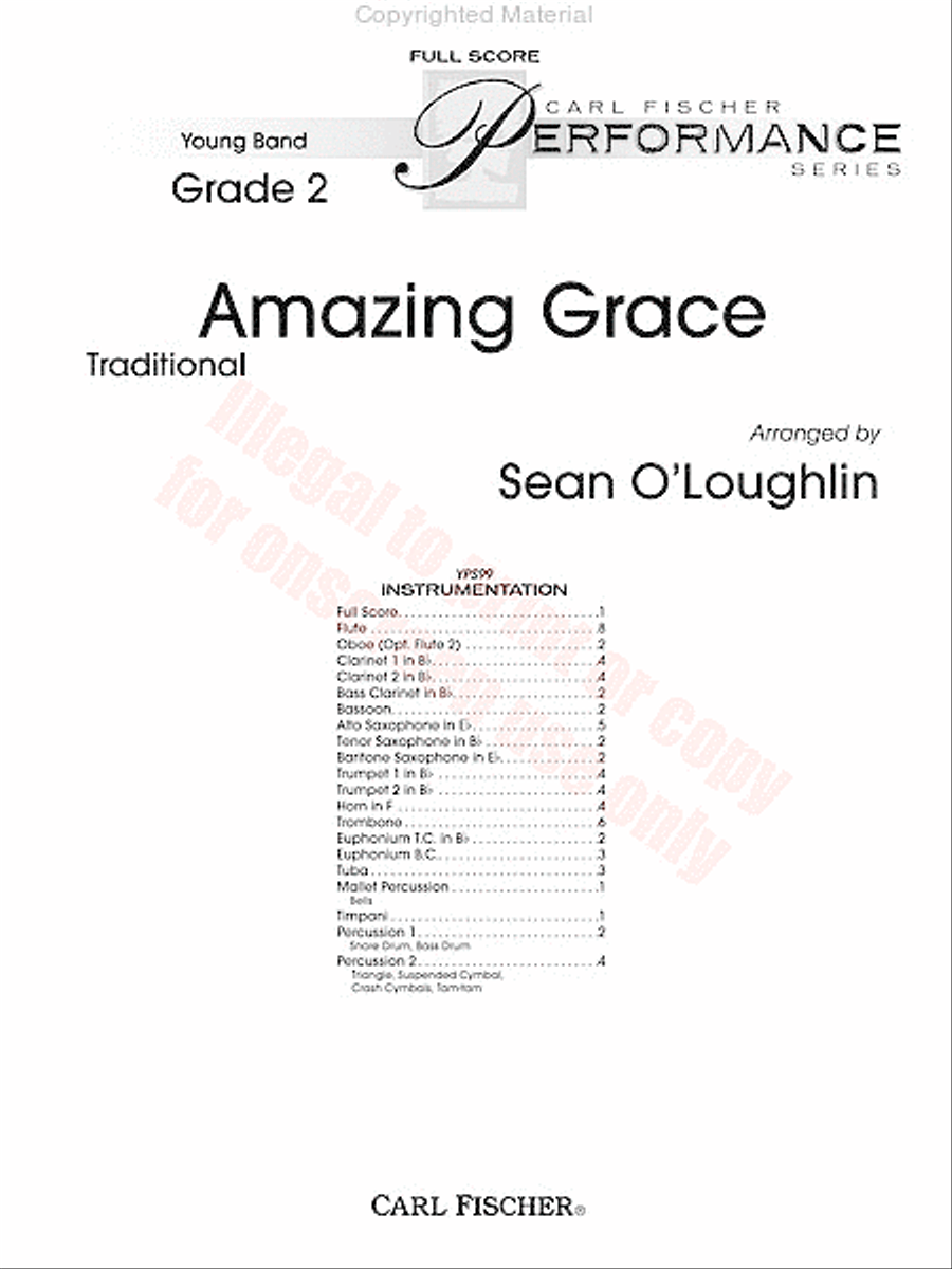 Amazing Grace Concert Band scores gallery preview page 2