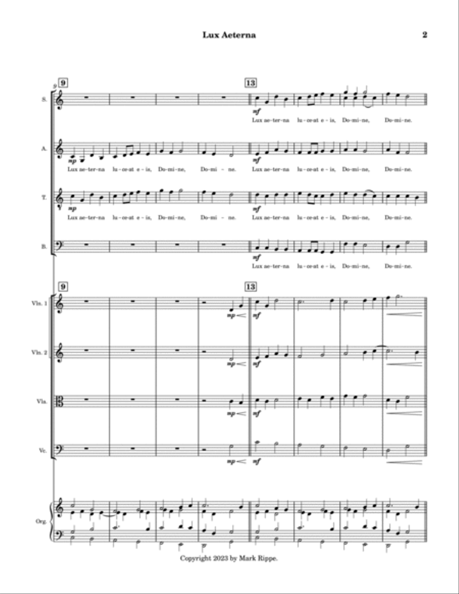 Lux Aeterna (StA C00190) 4-Part scores gallery preview page 3