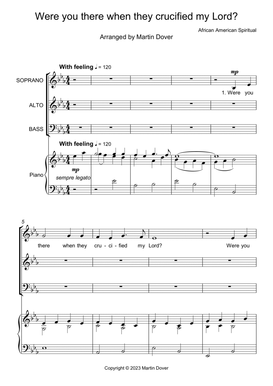 Were you there when they crucified my Lord? - 3 Part Choir - SAB - Mixed Voices 3-Part scores gallery preview page 1