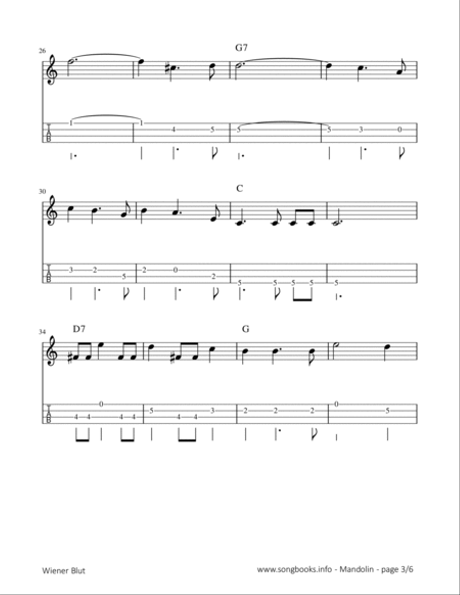 Wiener Blut - J. Strauß Sohn Mandolin scores gallery preview page 3