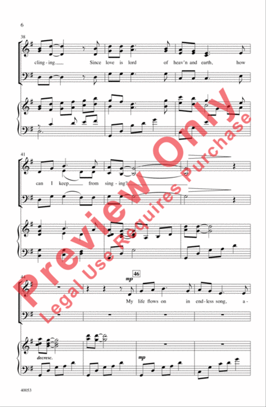 How Can I Keep from Singing? 3-Part scores gallery preview page 6