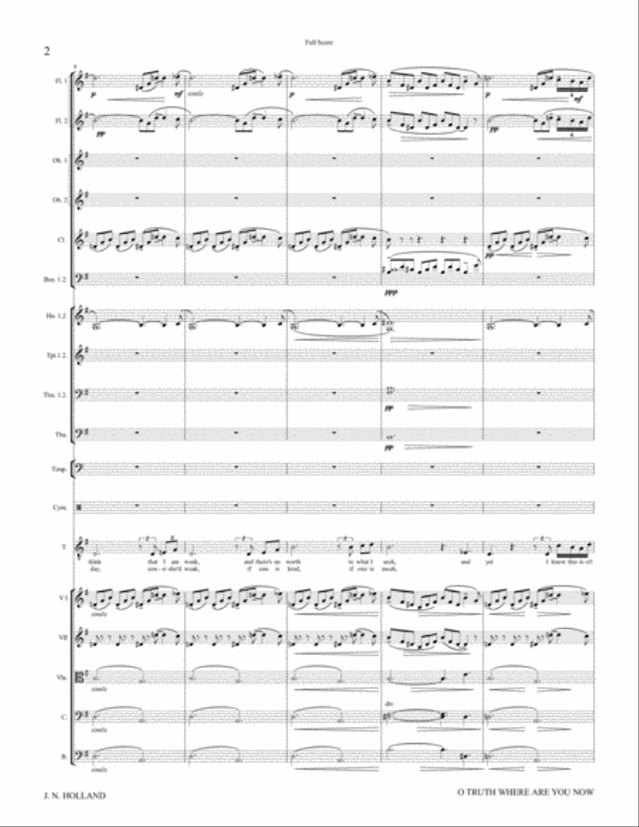 O Truth, Where Are You Now, Aria for Tenor and Orchestra from the Contemporary Opera Germain Large Ensemble scores gallery preview page 6