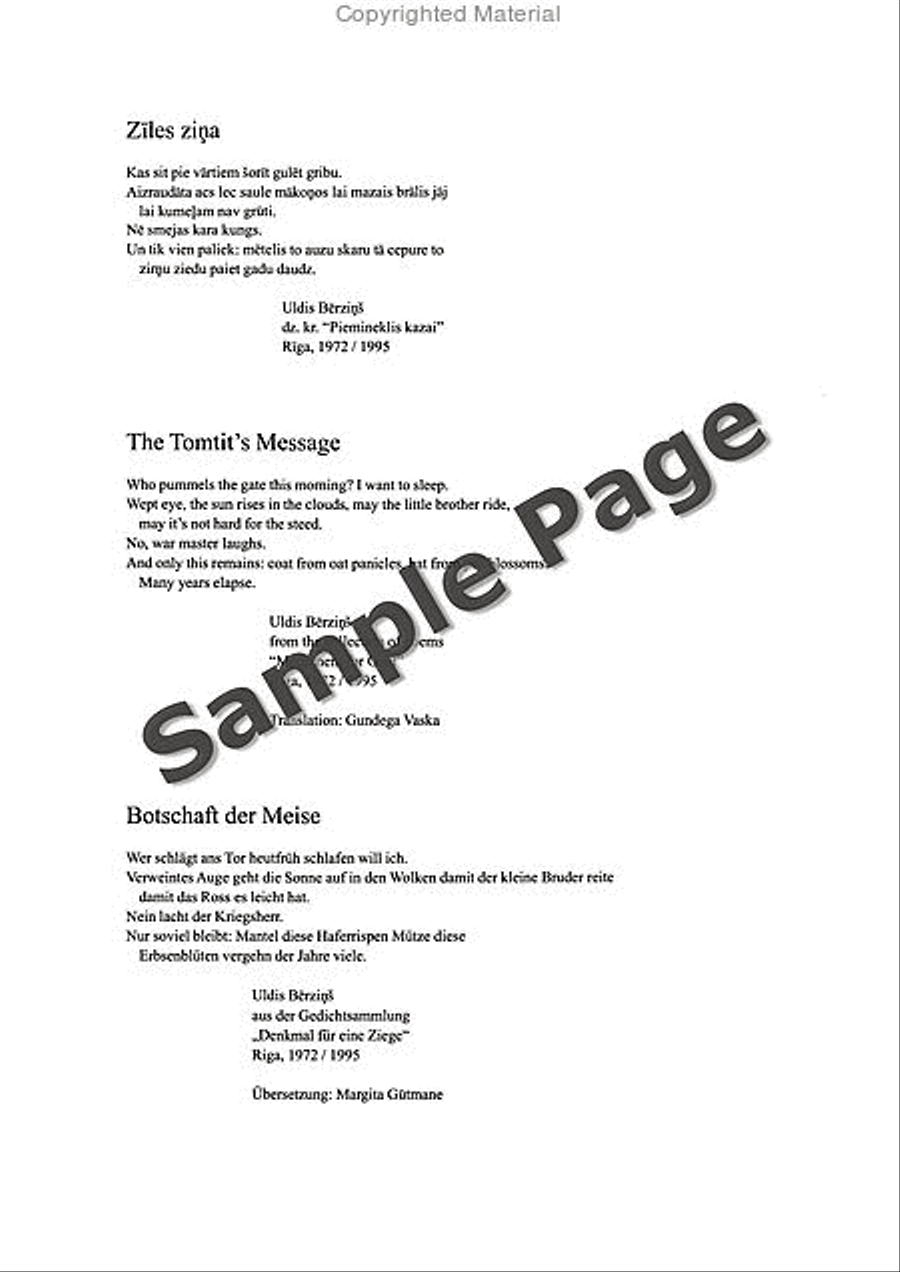 Ziles Zina: The Tomtit's Message SSAATTBB scores gallery preview page 5