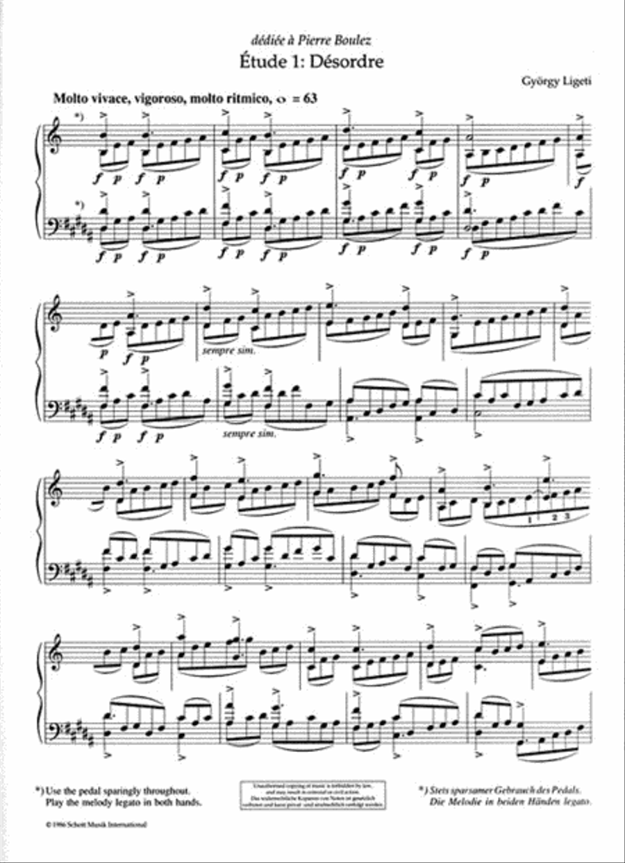 Études pour Piano – Volume 1