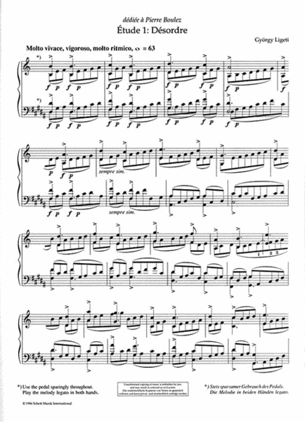Etudes for Piano - Volume 1 by Gyorgy Ligeti - Piano Method