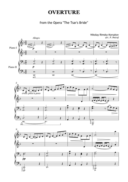 Rimsky-Korsakov - OVERTURE from the Opera ''The Tsar's Bride'' - piano 4 hands image number null