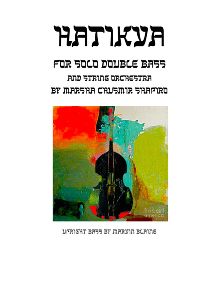 Hatikva for solo Double Bass and String Orchestra image number null