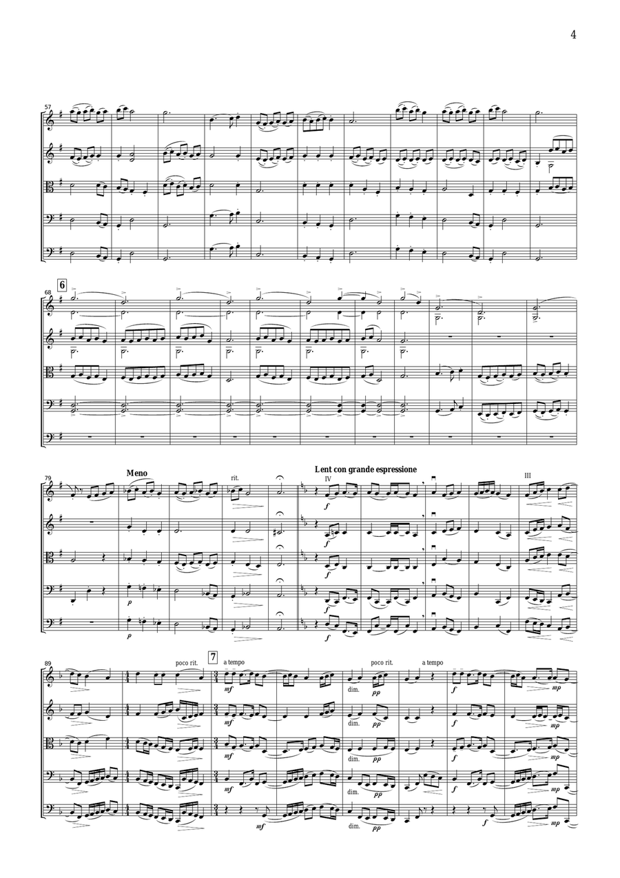 Respighi Ancient Airs and Dances Suite No.3, for string orchestra, SR010 String Quartet scores gallery preview page 4