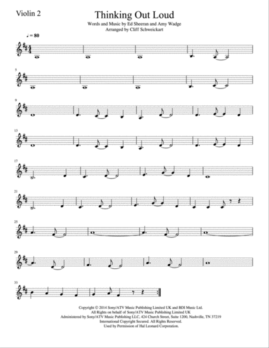 Thinking Out Loud String Quartet scores gallery preview page 2