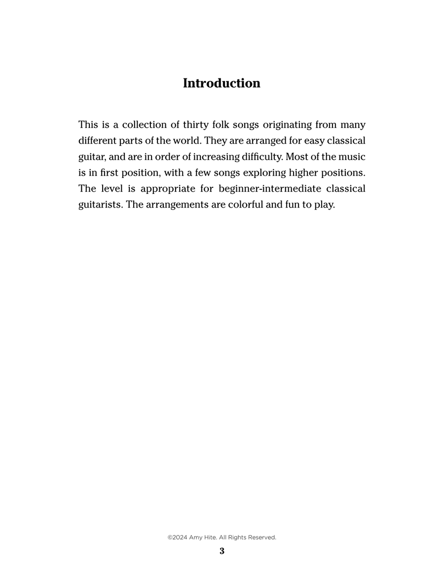 Folk Music for Easy Classical Guitar (Notation & Tablature) Acoustic Guitar scores gallery preview page 4