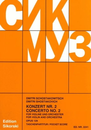 Book cover for Concerto No. 2 for Violin and Orchestra, Op. 129