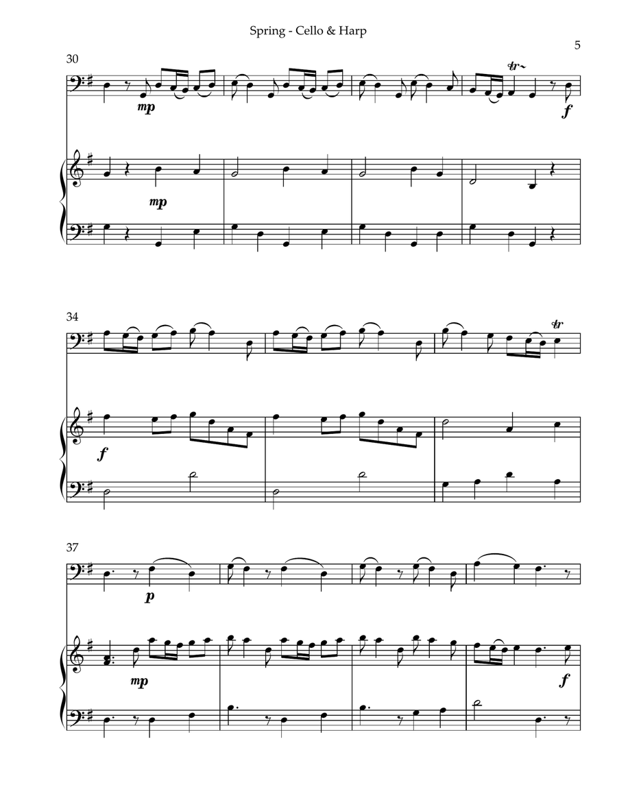 Spring (La Primavera), Duet for Cello & Harp