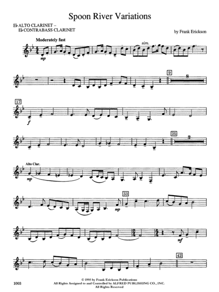 Spoon River Variations: E-flat Alto Clarinet