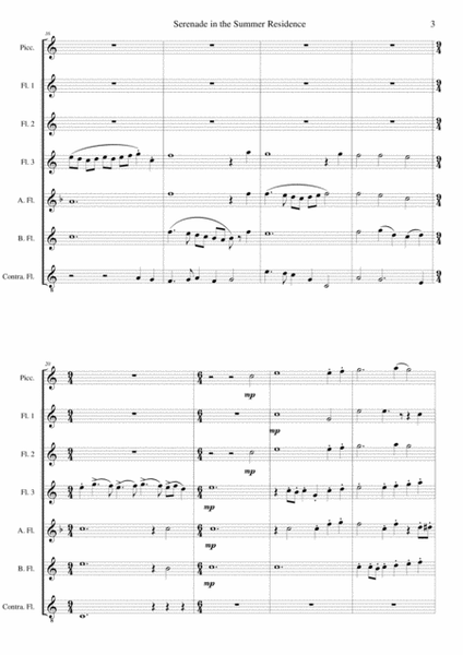 Serenade in the summer residence (Serenata nella residenza estiva) for flute choir or flute septet image number null