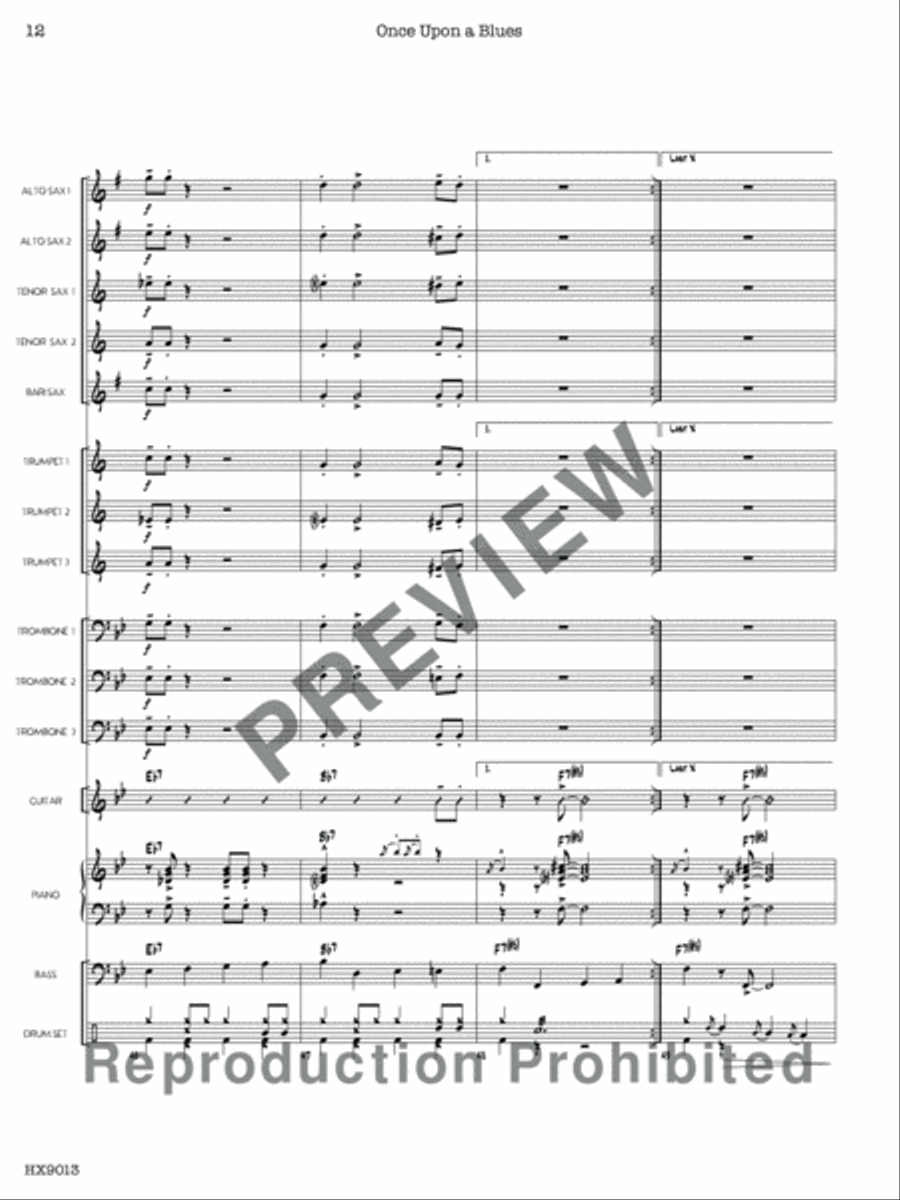 Once Upon a Blues Jazz Ensemble scores gallery preview page 13