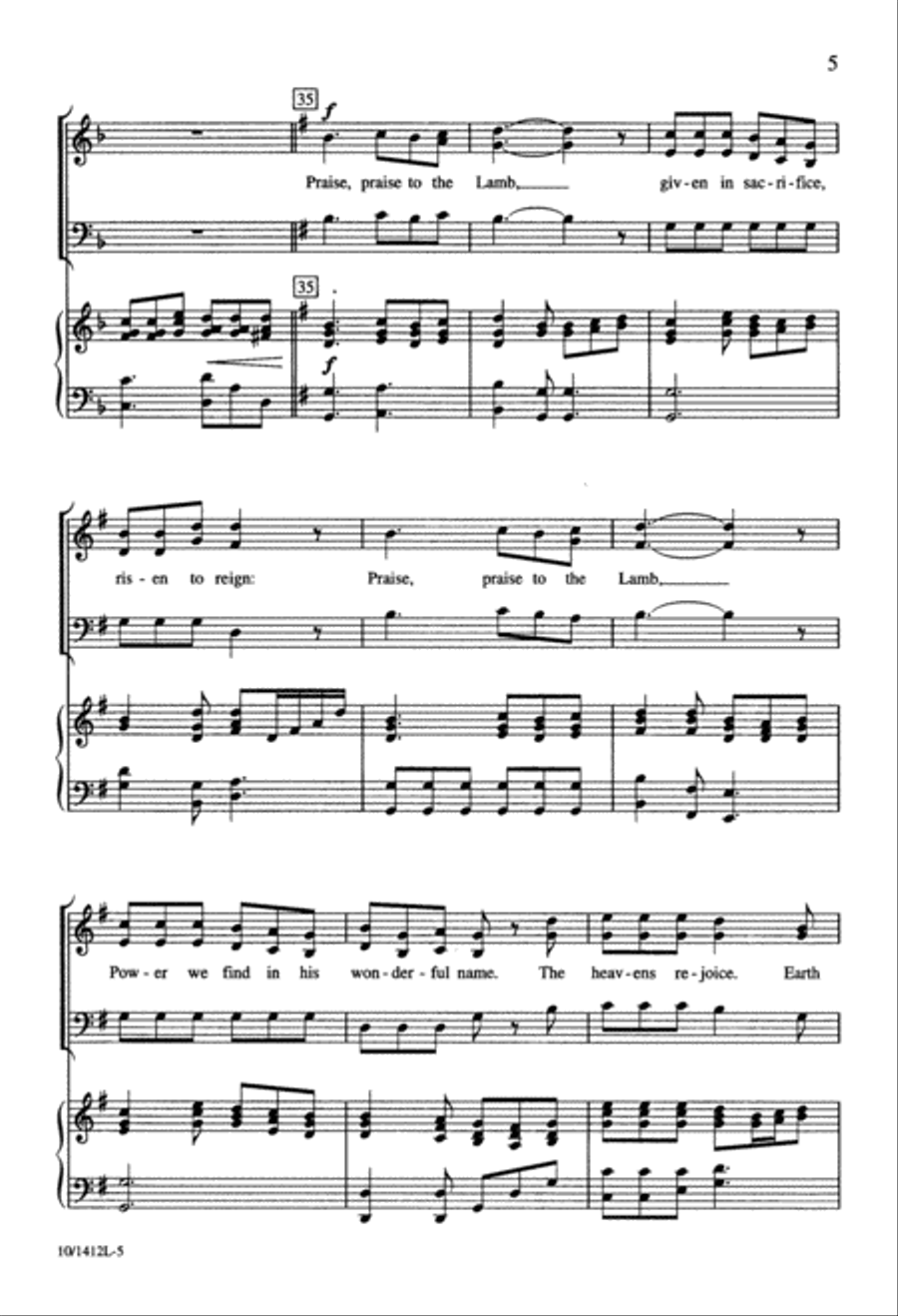 Praise to the Lamb Praise to the Lamb 3-Part scores gallery preview page 5