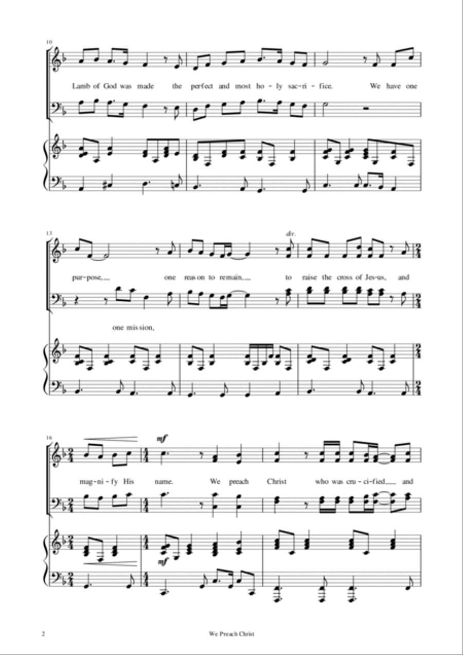We Preach Christ We Preach Christ 4-Part scores gallery preview page 2