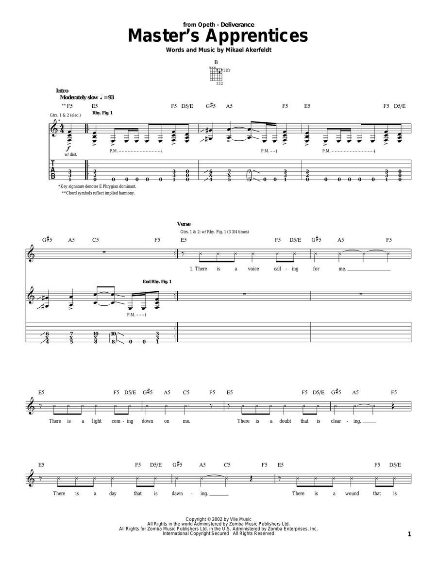 Master's Apprentices Electric Guitar scores gallery preview page 1