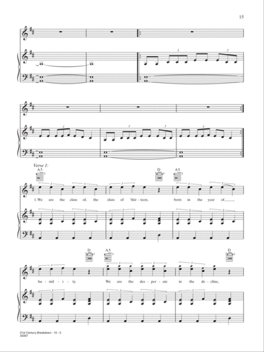 21st Century Breakdown Piano, Vocal, Guitar scores gallery preview page 5