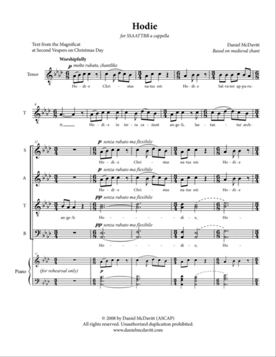Hodie 4-Part scores gallery preview page 3