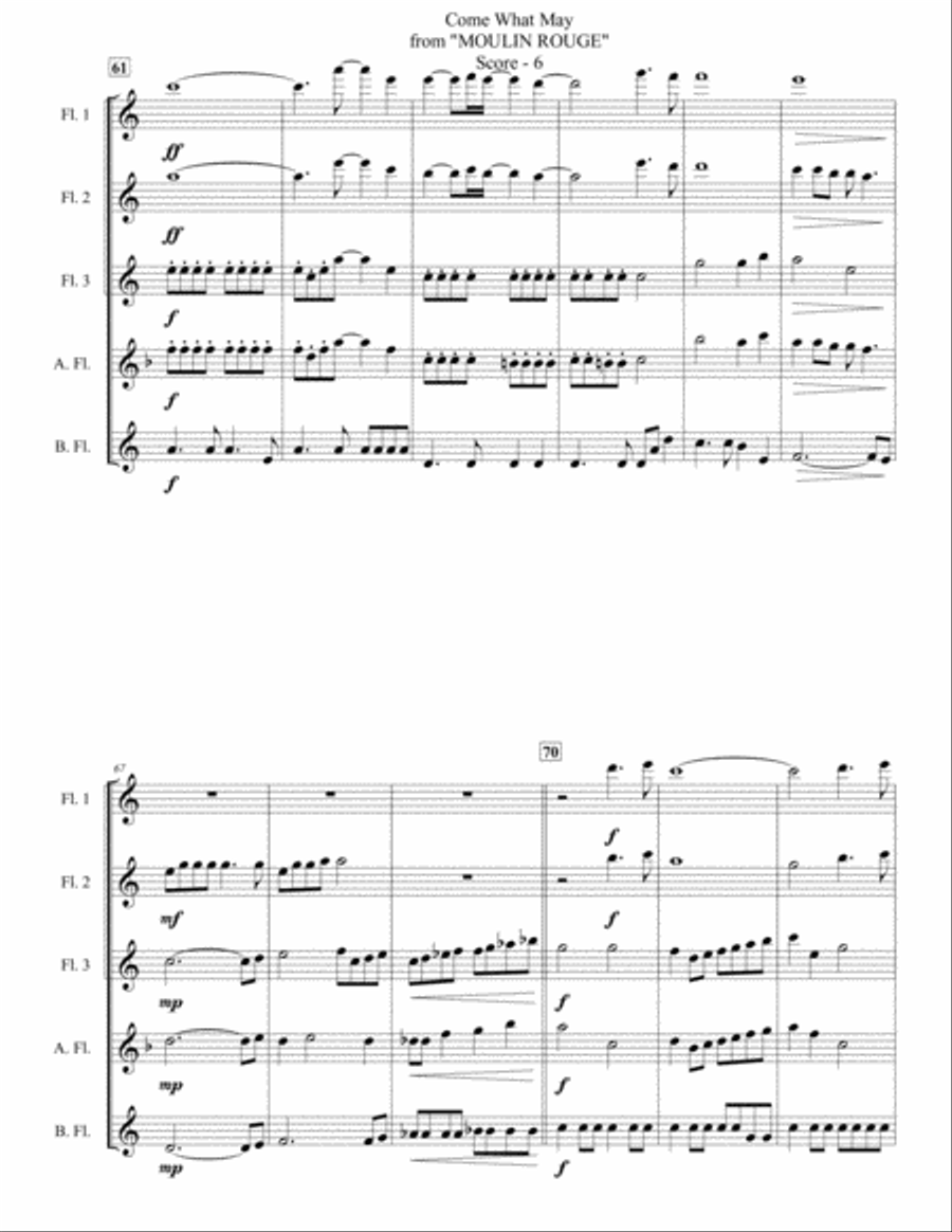 Come What May Come What May Woodwind Quintet scores gallery preview page 6